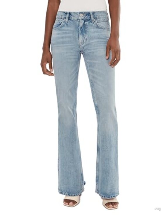 Denim - We The Free West Coast Relaxed Flare Jeans 100% Cotton Mid Rise